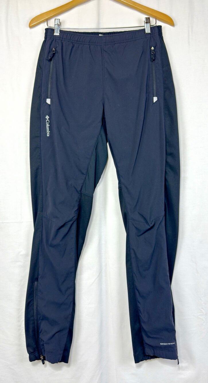 Columbia Omni-Wick Men's Small Black Hiking Running Jogger Pants Zipper Ankle S